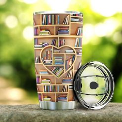 Book Lover Heart Stainless Steel Cup