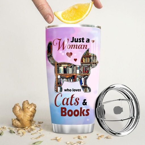 Books And Cats Stainless Steel Cup