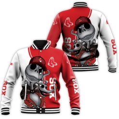 Boston Red Sox Jack Skellington And Zero Baseball Jacket