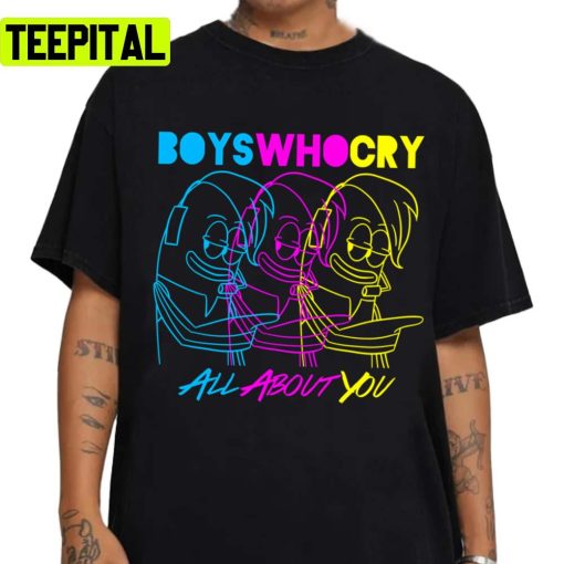 Boys Who Cry Cyan Magenta Yellow Spongebob Squarepants Unisex T-Shirt