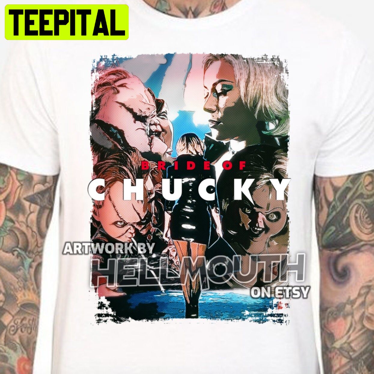 Bride Of Chucky Tiffany Jennifer Tilly Brad Dourif Halloween Trending Unsiex T-Shirt