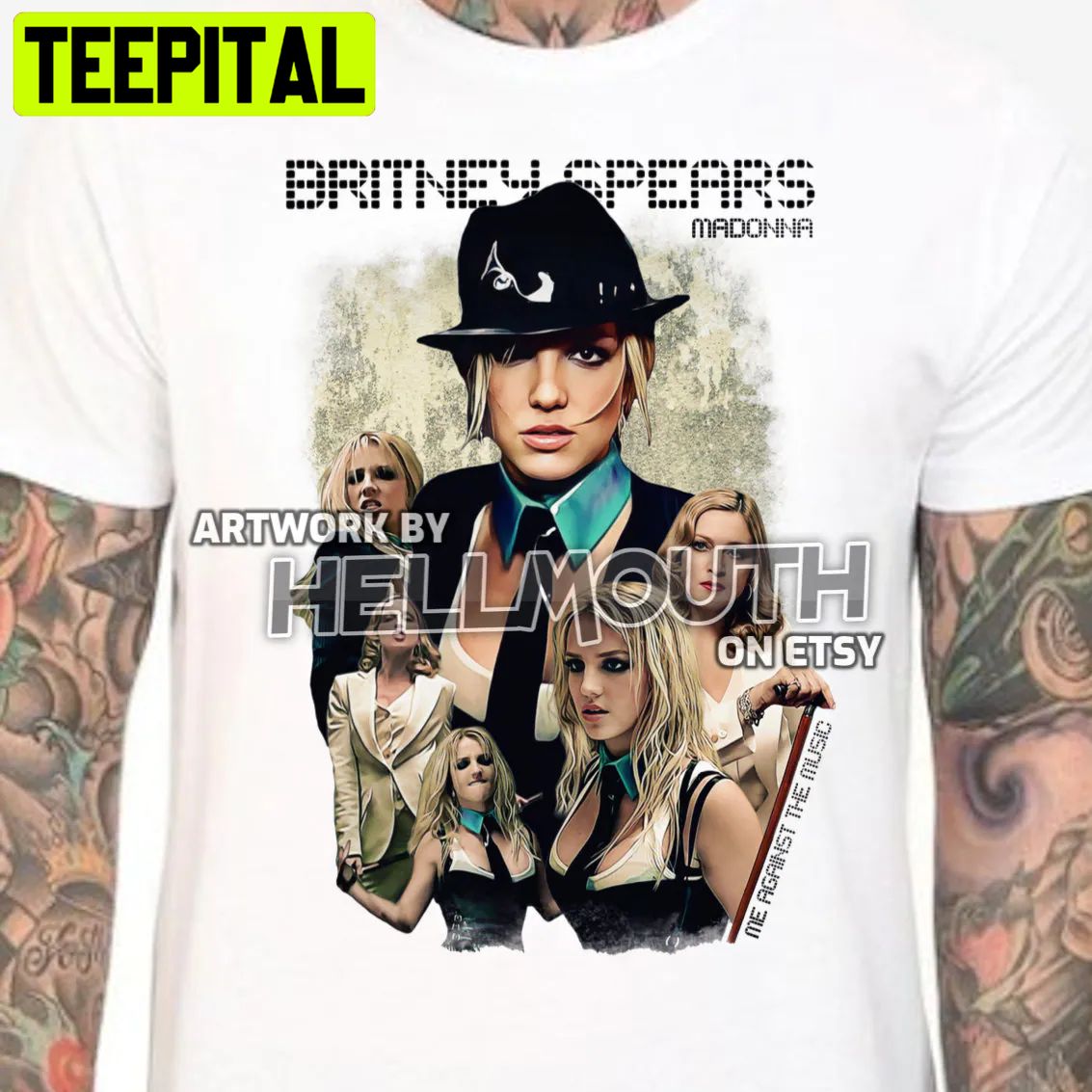 Britney Spears Feat Madonna Me Against The Music Retro Halloween Trending Unsiex T-Shirt