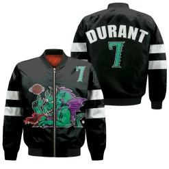 Brooklyn Nets Kevin Durant 7 2020 Nba Black Jersey Bomber Jacket