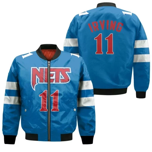 Brooklyn Nets Kyrie Irving 11 2020 Nba Blue Jersey Bomber Jacket