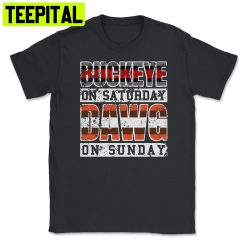 Buckeye On Saturday Dawg Pound On Sunday Cleveland And Columbus Ohio Football FanTrending Unisex Shirt