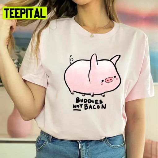 Buddies Not Bacon Go Vegan Funny Pig Design Unisex Sweatshirt