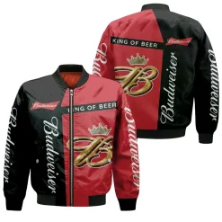 Budweiser King Of Beer For Fan 3d Jersey Bomber Jacket