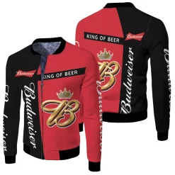 Budweiser King Of Beer For Fan 3d Jersey Fleece Bomber Jacket