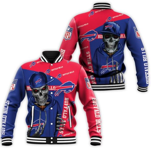 Buffalo Bills Hip Hop Skull 3d Jersey Baseball Jacket