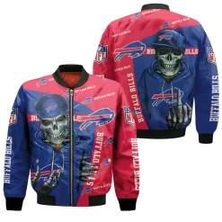 Buffalo Bills Hip Hop Skull 3d Jersey Bomber Jacket