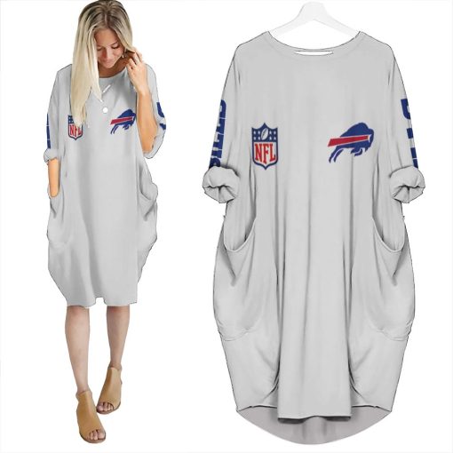 Buffalo Bills Nfl Bomber Jacket 3d Batwing Pocket Dress