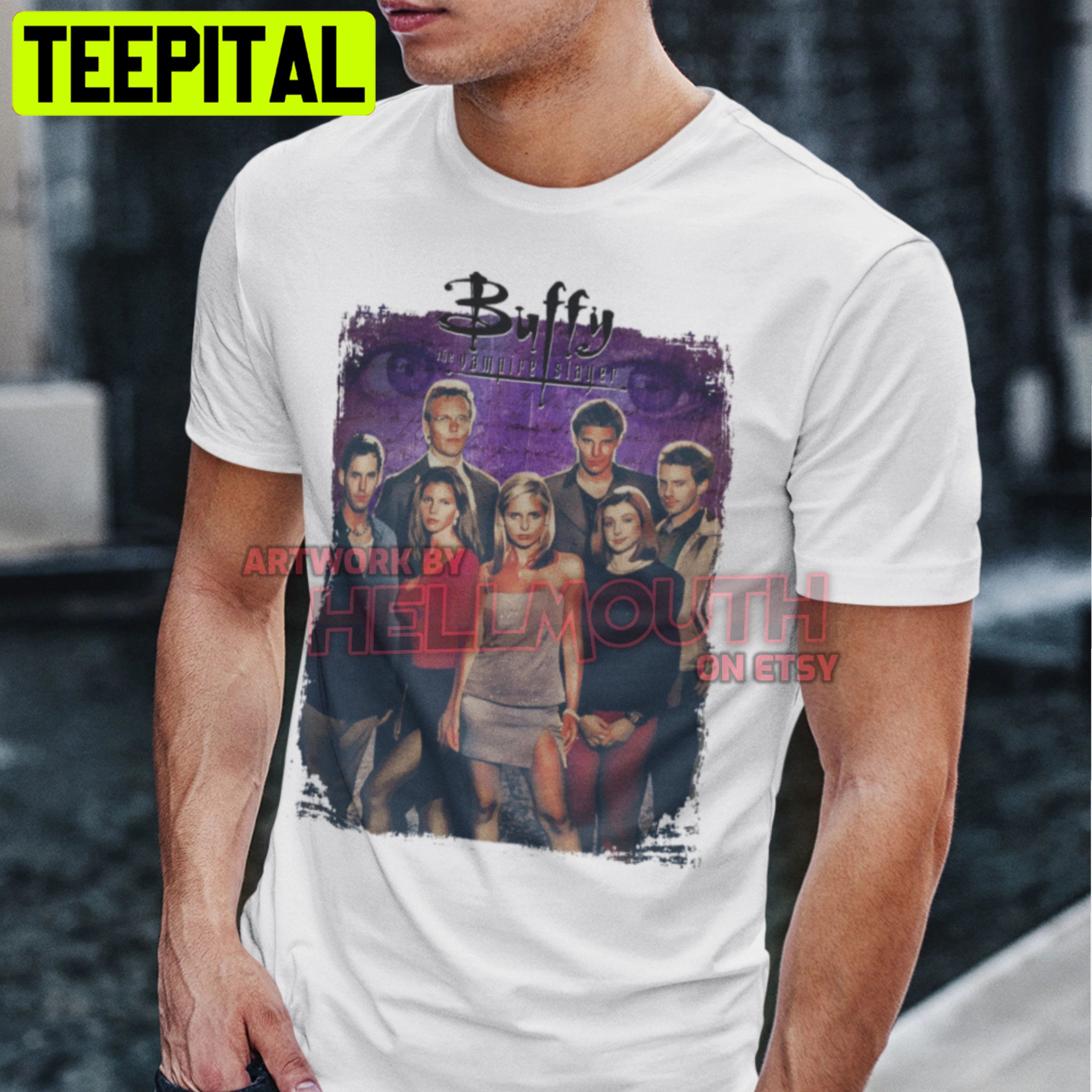 Buffy The Vampire Slayer Season 3 Cast Buffy Willow Xander Giles Cordelia Oz Angel Halloween Trending Unsiex T-Shirt