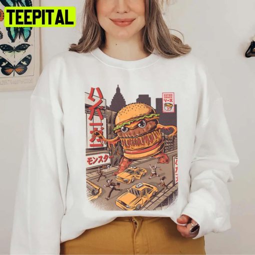 Burgerzilla Funny Fastfood Design Burger Unisex T-Shirt