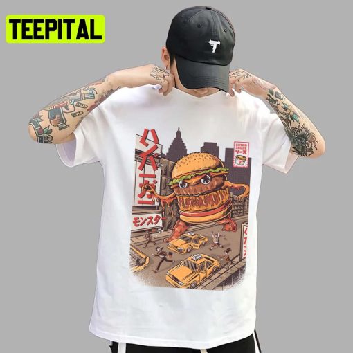 Burgerzilla Funny Fastfood Design Burger Unisex T-Shirt