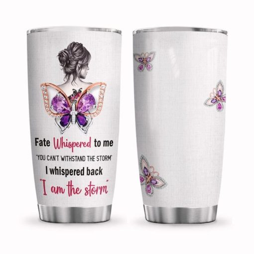 Butterfly Gemstone Stainless Steel Cup