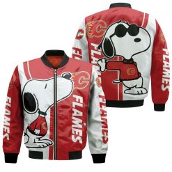 Calgary Flames Snoopy Lover 3d Printed Bomber Jacket