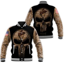 Camouflage Skull Baltimore Orioles American Flag Baseball Jacket