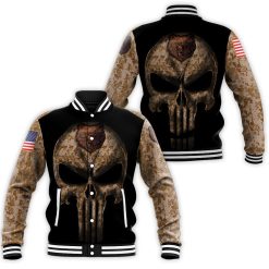 Camouflage Skull Memphis Grizzlies American Flag Baseball Jacket