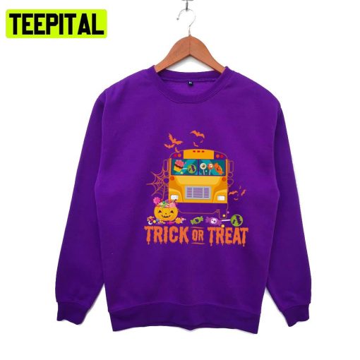 Camping Bus Trick Or Treat Halloween Illustration Hoodie