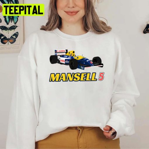 Car And Number 5 Formula 1 Car Racing F1 Nigel Mansell Unisex T-Shirt