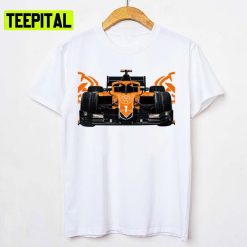 Car With Orange Camouflage Formula 1 Car Racing F1 Unisex T-Shirt