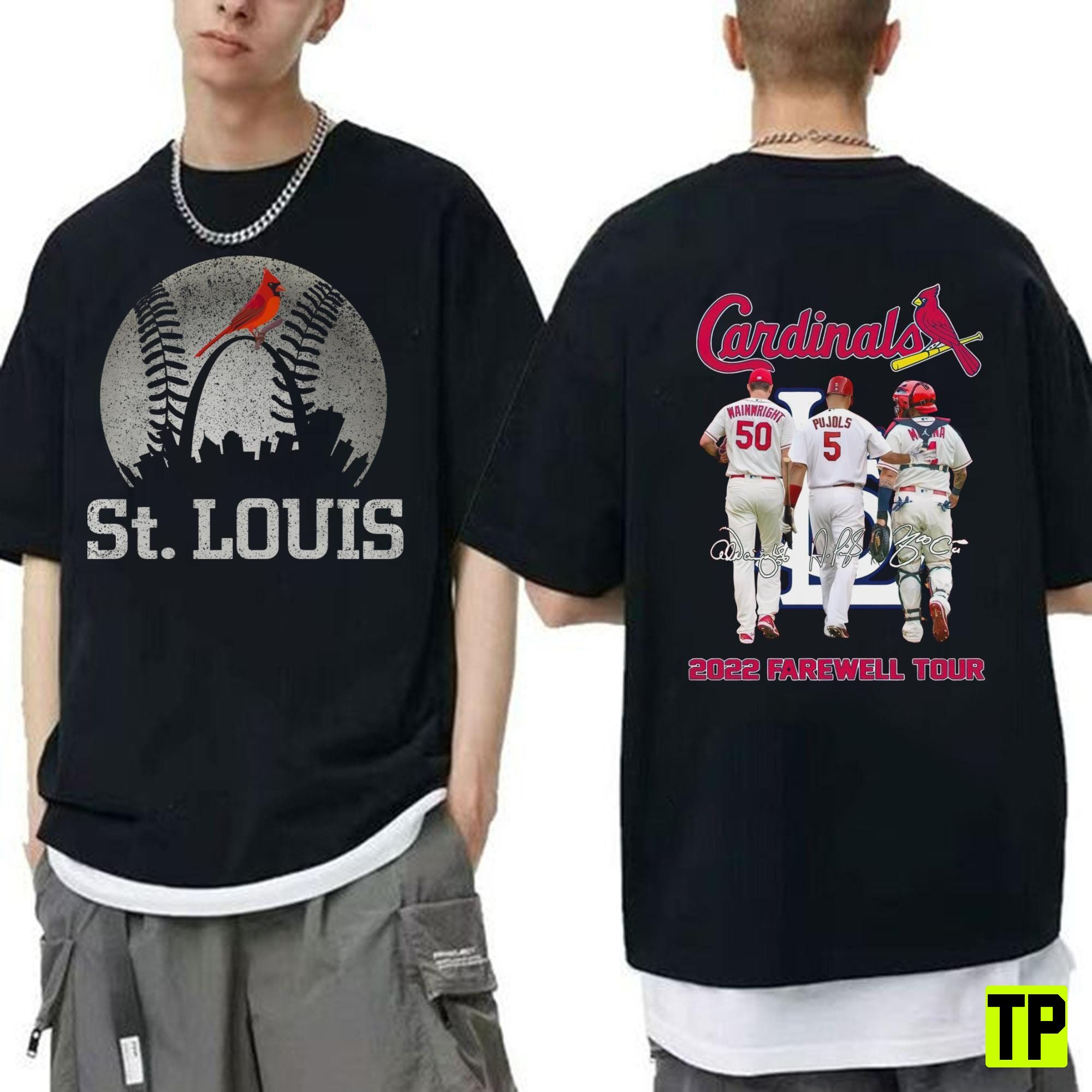 Cardinals 2022 Farewell Tour St Louis The Last Run 2022 Molina Wainwright & Pujols Unisex Shirt
