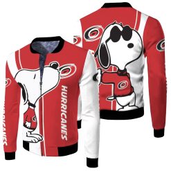 Carolina Hurricanes Snoopy Lover 3d Printed Fleece Bomber Jacket