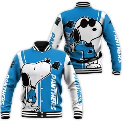 Carolina Panthers Snoopy Lover 3d Printed Baseball Jacket