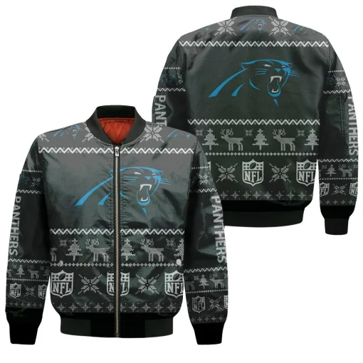 Carolina Panthers Ugly Sweatshirt Christmas 3d Bomber Jacket