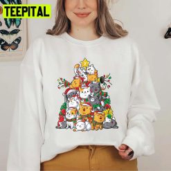 Cat Christmas Tree Xmas Girls Boys Funny Meowy Catmas Santa Unisex Sweatshirt