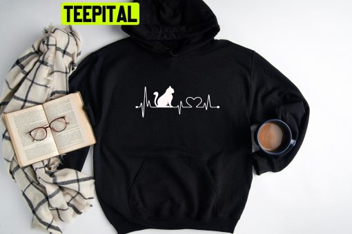 Cat Heartbeat Cute Kitty Trending Unisex Hoodie