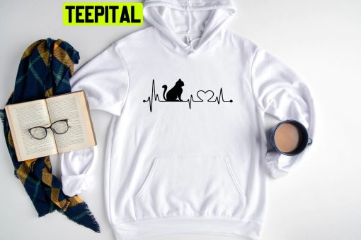 Cat Heartbeat Cute Kitty Trending Unisex Hoodie