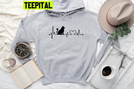 Cat Heartbeat Cute Kitty Trending Unisex Hoodie