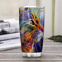 Cat Neon Art Stainless Steel Cup