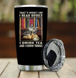 Cat Thats What I Do I Read Books Stainless Steel Cup