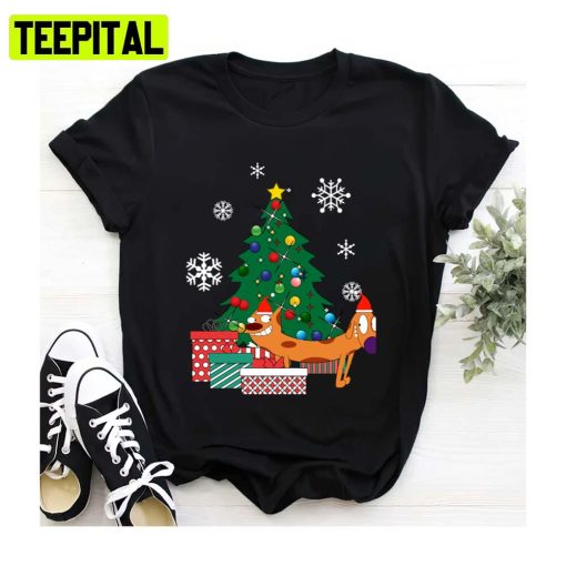 Catdog Around The Christmas Tree Design Design Unisex Sweatshirt