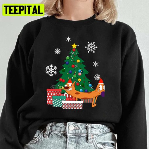 Catdog Around The Christmas Tree Design Design Unisex Sweatshirt