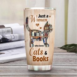 Cats And Books Stainless Steel Cup