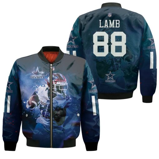 Ceedee Lamb 88 Dallas Cowboys Oklahoma Sooners 3d Bomber Jacket