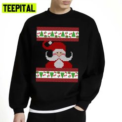 Chibi Santa Knit Pattern Christmas Ugly Unisex Sweatshirt