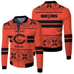 Chicago Bears Light Up Ugly Jersey Fleece Bomber Jacket