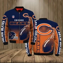 Chicago Bears Nfl 3d Bomber 3d Hoodie Sweater Tshirt