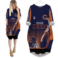 Chicago Bears Nfl Bomber 3d Jersey Batwing Pocket Dress