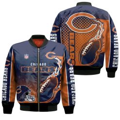 Chicago Bears Nfl Bomber 3d Jersey Bomber Jacket