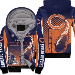 Chicago Bears Nfl Bomber 3d Jersey Fleece Hoodie