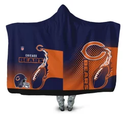 Chicago Bears Nfl Bomber 3d Jersey Hooded Blanket