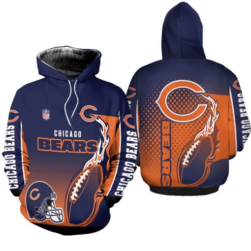 Chicago Bears Nfl Bomber 3d Jersey Hoodie