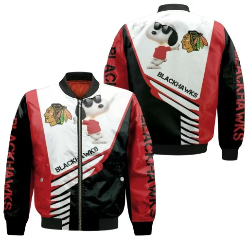 Chicago Blackhawks Snoopy For Fans 3d Bomber Jacket