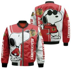 Chicago Blackhawks Snoopy Lover 3d Printed Bomber Jacket