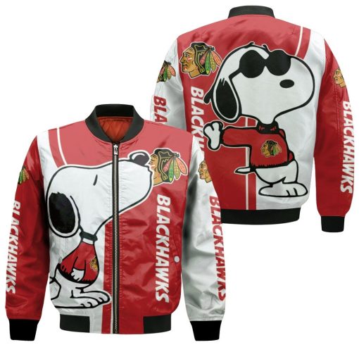 Chicago Blackhawks Snoopy Lover 3d Printed Bomber Jacket